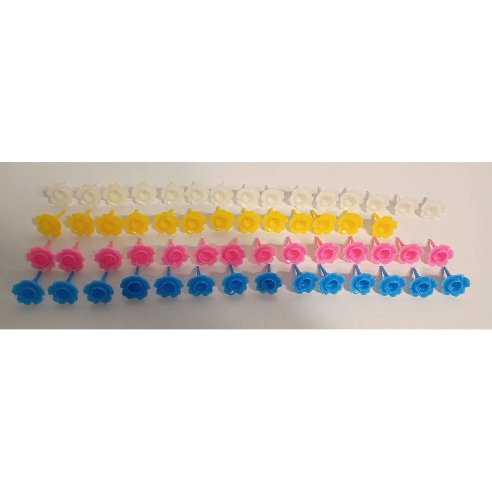 Vintage 56 pc Lot Colorful Flower Cake Decoration Candle Holders Cake Toppers